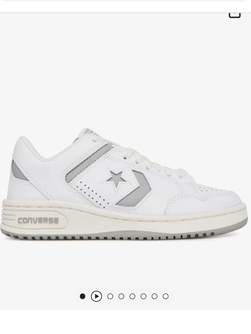 New Converse Weapon Leather A11461C White/Grey Mens Lowtop Sneakers Sz 6